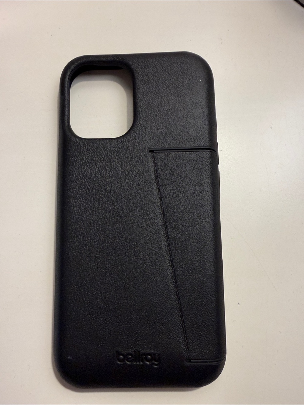 Bellroy Black Leather iPhone 17 Case with 3 Card Pocket
